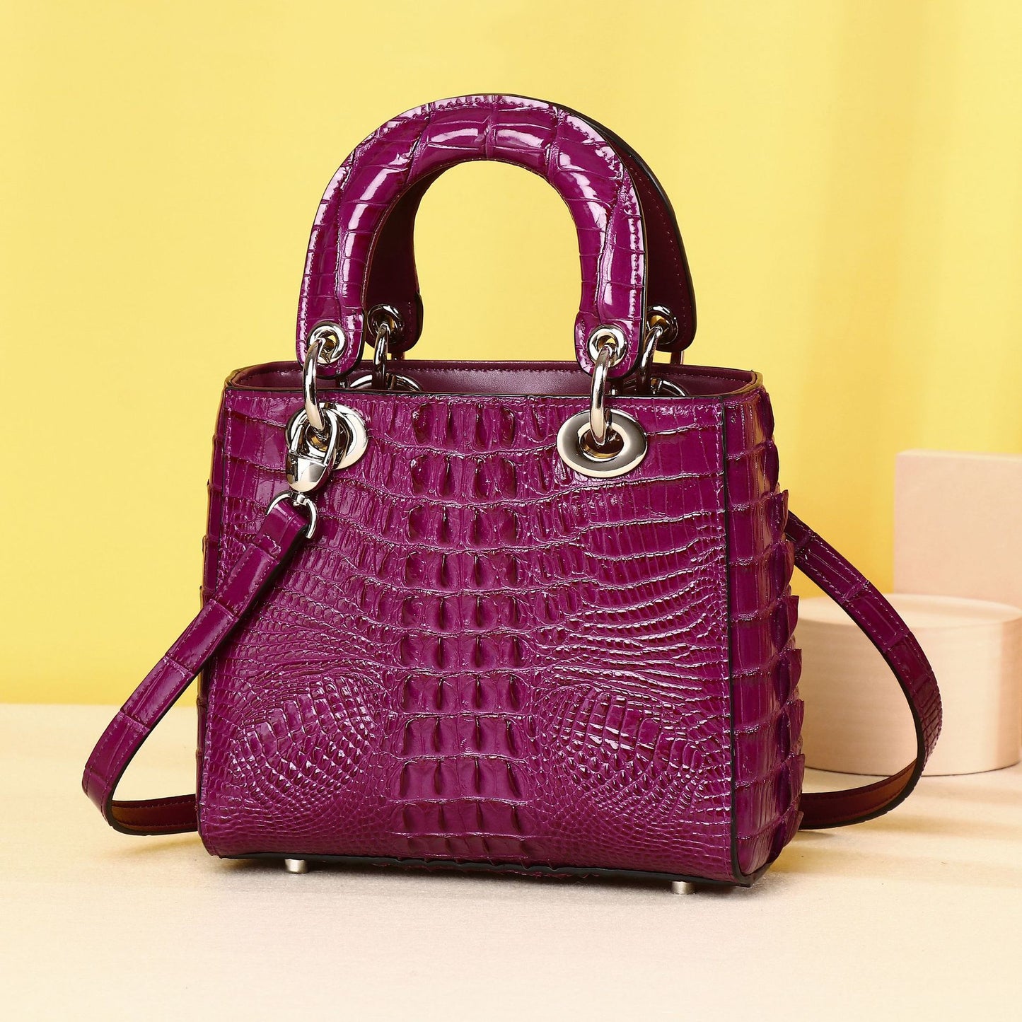 New Arrival Croc-Effect 20cm Lady-Inspired Summer Bag for Women, A Top-Handle Crossbody Shoulder Handbag with Elegant Design, Perfect Fashion Purse
