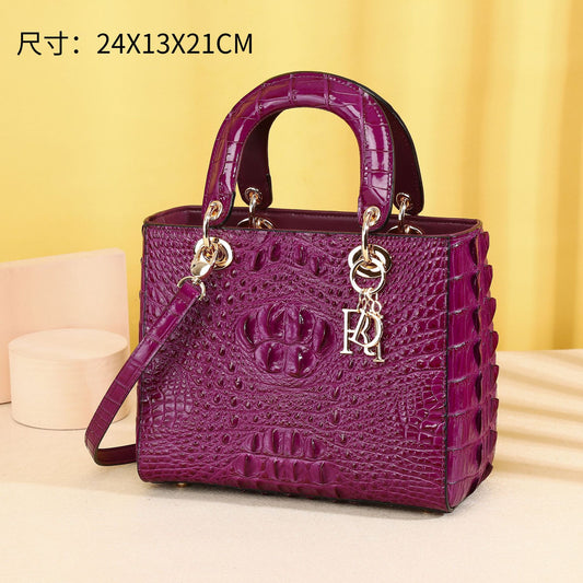 New Arrival Croc-Effect Lady-Inspired Bag for Women, A Trendy Top-Handle Crossbody Small Square Handbag with Versatile Premium Design