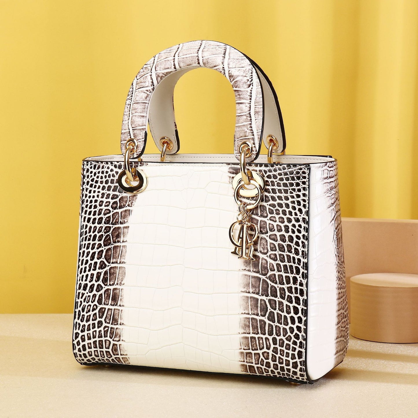 New Arrival Croc-Effect Lady-Inspired Bridal Bag for Women, A Versatile Top-Handle Crossbody Shoulder Handbag with Premium Design, Perfect Wedding Purse