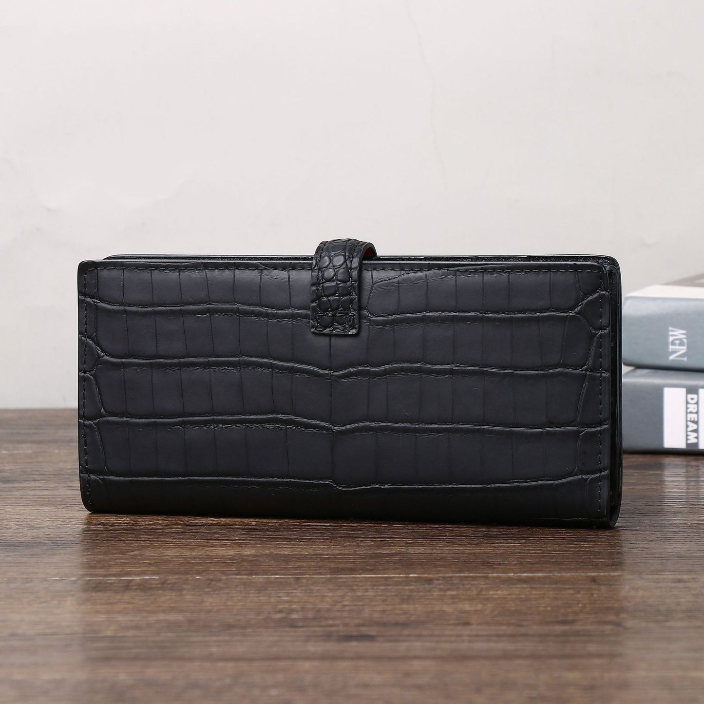 New Arrival Matte Croc-Effect Suit Clutch Wallet for Men & Women, A Multi-Functional Card Holder with Snap Closure & Multiple Card Slots, Perfect Business Accessory