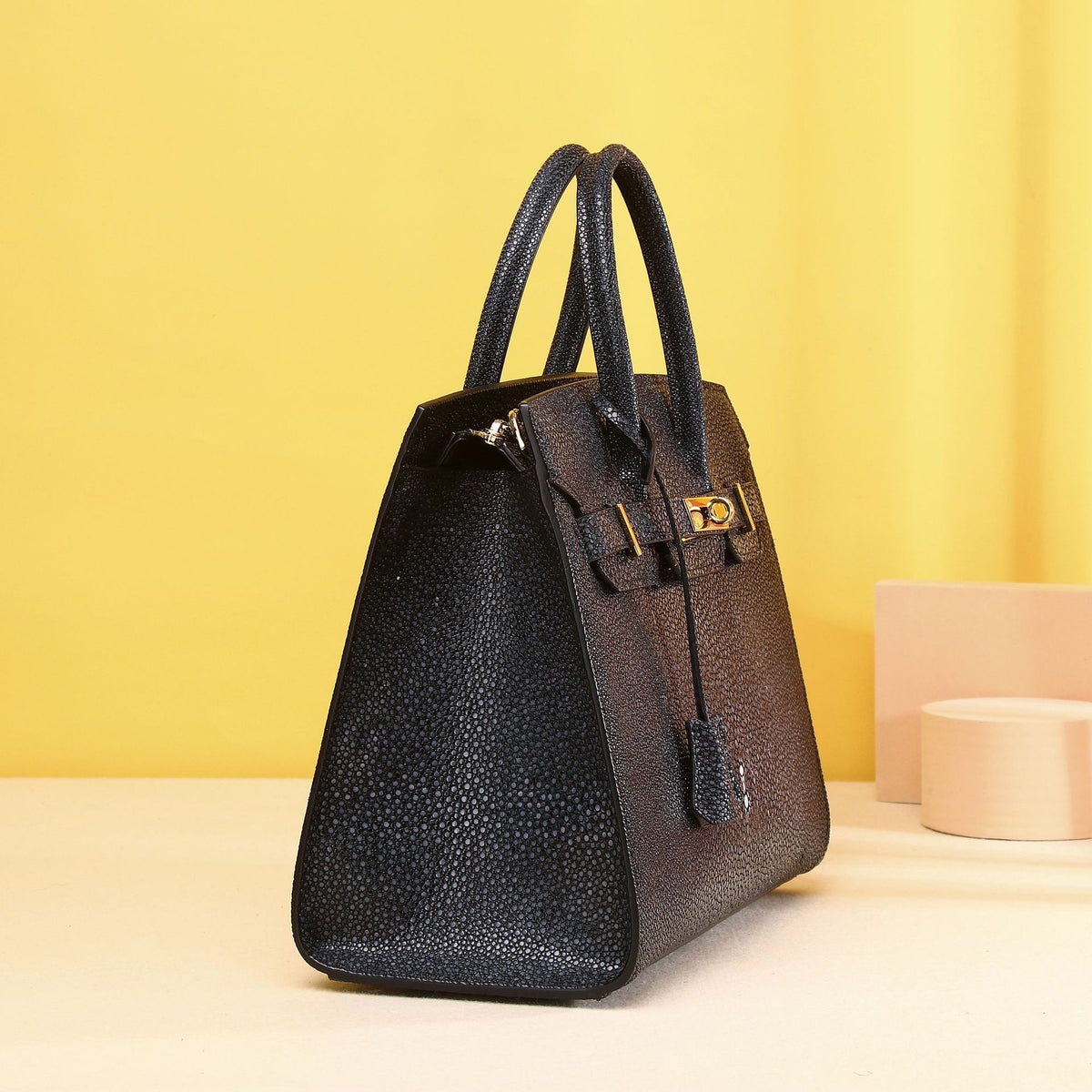Chic Smooth Pearl-Embossed Birkin-Inspired 30 Tote Bag for Women, Classic Large Capacity Top-Handle Handbag with Timeless Style, Versatile Everyday Purse