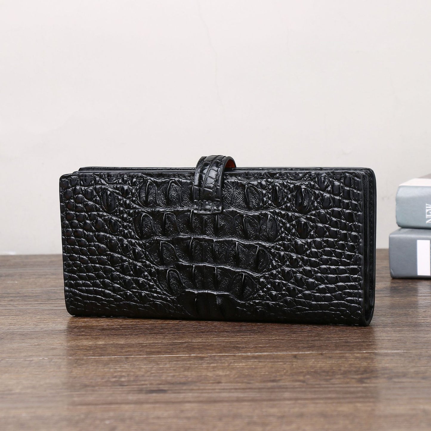 New Arrival Croc-Effect Suit Clutch Wallet for Men & Women, A Multi-Functional Card Holder with Multiple Card Slots & Snap Closure, Perfect Business Accessory