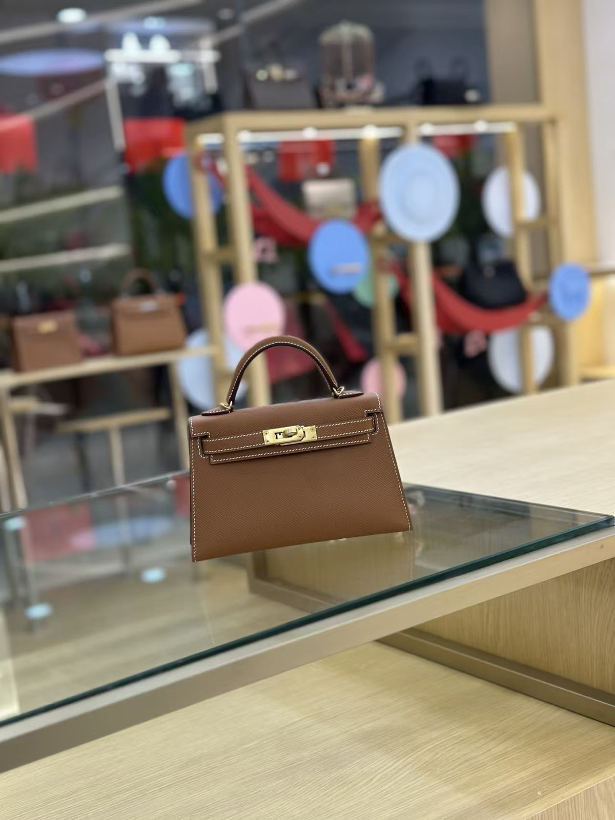 Genuine Leather Handmade Waxed Thread Mini 2nd Gen Kelly-Style Bag for Women, Classic Palm Texture Shoulder Crossbody Top Handle Purse, Premium Handbag for Ladies