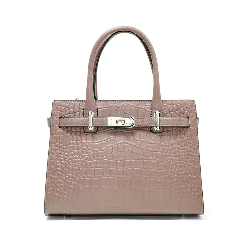 New French Style Croc-Effect Light Luxury Tote Bag for Women, Birkin & Kelly-Inspired Versatile Commuter Handbag with Elegant Everyday Design