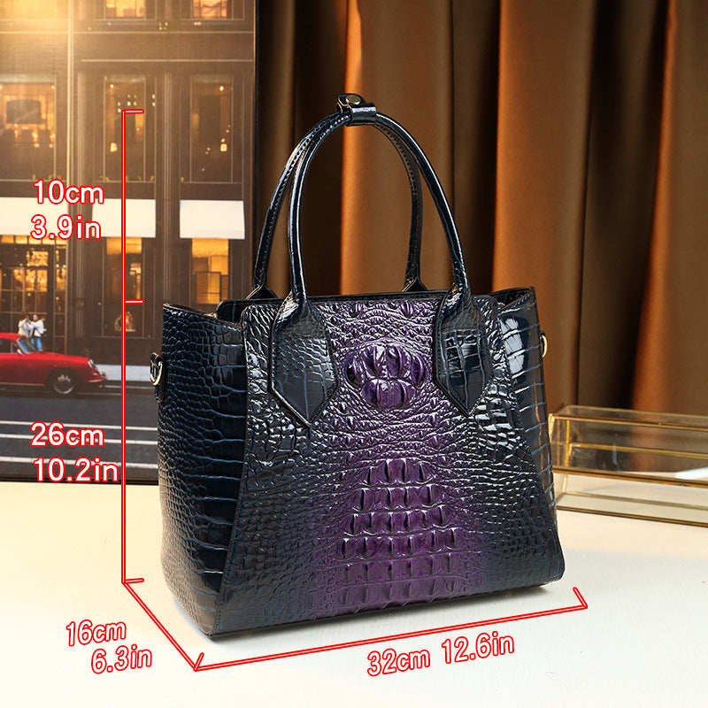 New Arrival Multi-Color Croc-Effect Business Tote Bag for Women, A Large Capacity Commuter Top-Handle Crossbody Handbag with Versatile Fashionable Design, Perfect for Work & Everyday