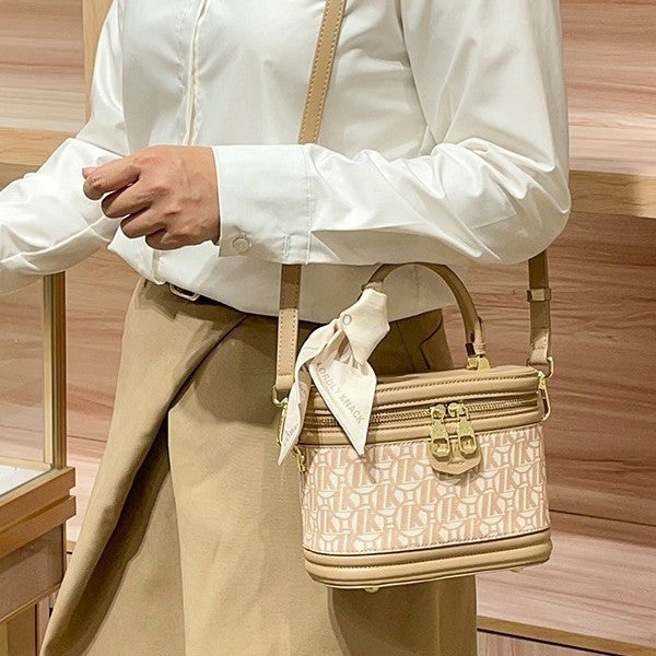 Genuine Leather Scarf Basket Bag for Women, New Fashionable Shoulder Crossbody Top Handle Purse, Versatile Everyday Handbag for Ladies