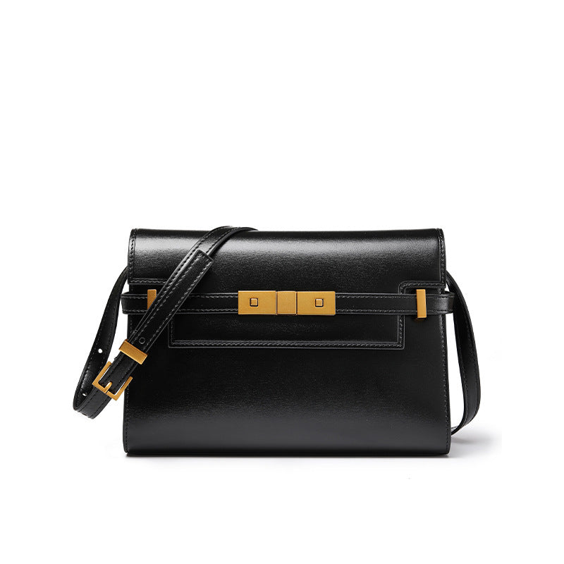 New Arrival Vintage Croc-Effect Baguette Messenger Bag for Women, A Genuine Leather Underarm Top-Handle Handbag with Manhattan-Style Structured Design