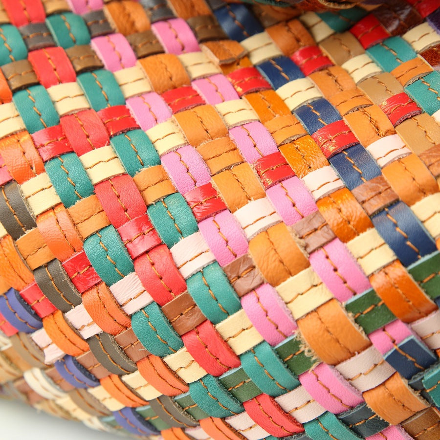 New Arrival Woven Basket Tote Bag for Women, A High-Quality Contrast Color Commuter Underarm Handbag with Large Capacity & Elegant Style