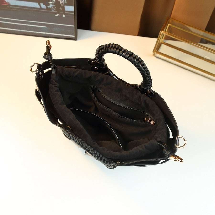 Fan-Shaped Shell Bag for Women Hollow Woven Sub-Bag Handbag, Trendy Shoulder Crossbody Purse with Unique Floral-Inspired Design