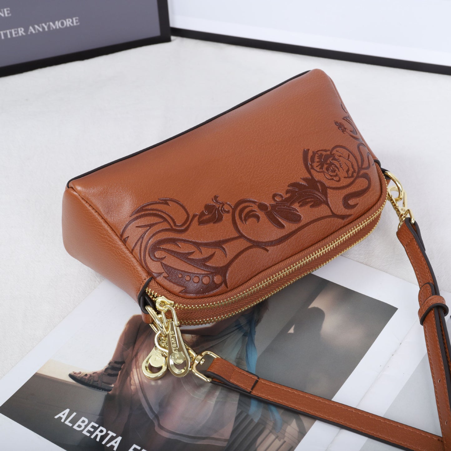 Embossed Small Crossbody Bag for Women Classic Practical Shoulder Handbag, Versatile Purse with Textured Design