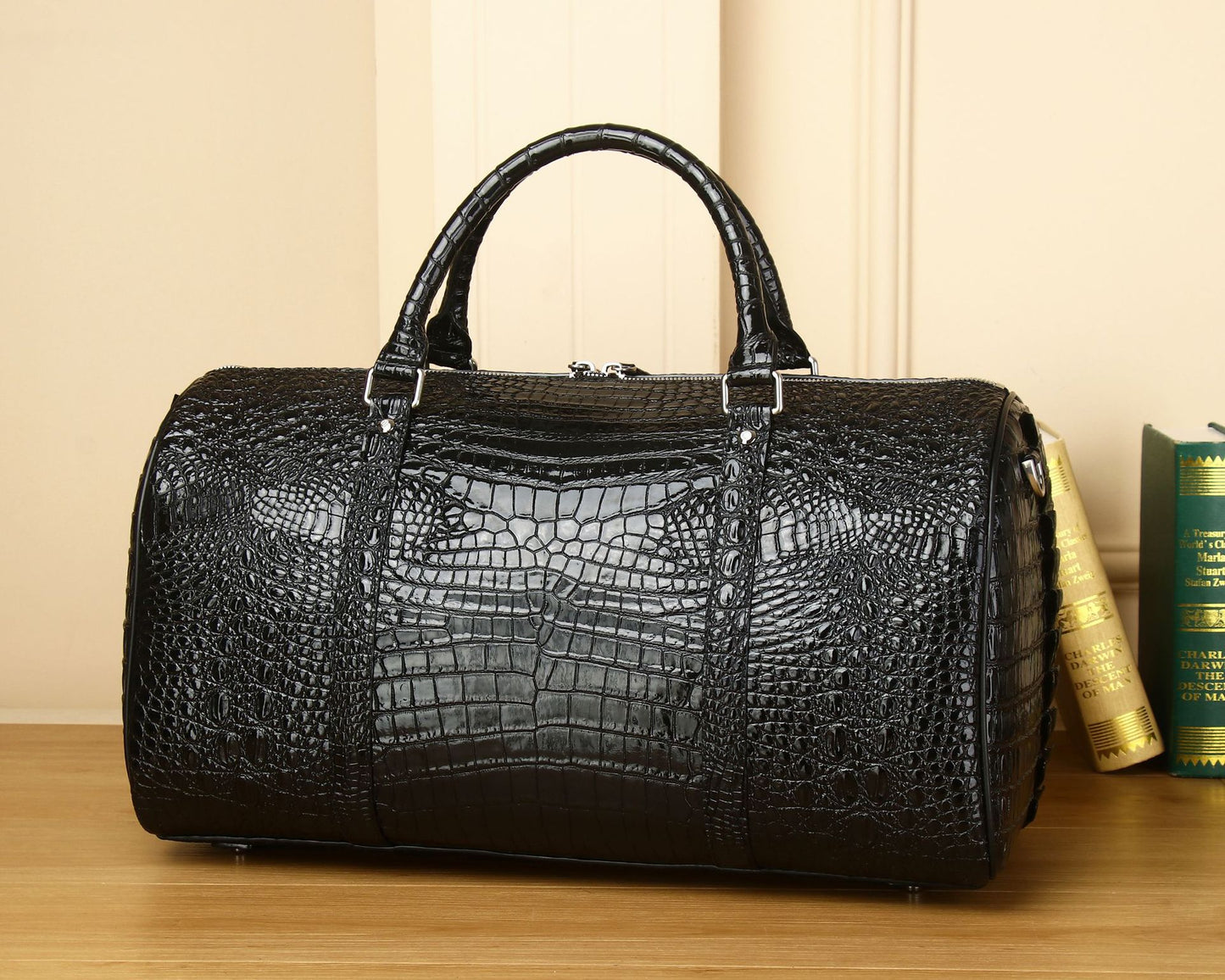 New Arrival Croc-Effect Large Travel Duffel Bag for Men, A Spacious Shoulder Crossbody Luggage with Trendy Casual Design, Perfect for Travel & Adventure