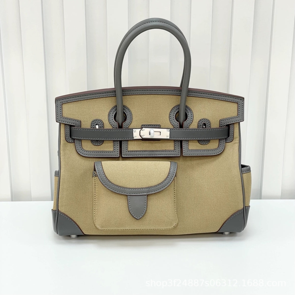 Premium Canvas & Top-Layer Leather Tote Bag for Women, Multi-Pocket Utility Design with Versatile Top-Handle Shoulder Crossbody Carry, Everyday Handbag