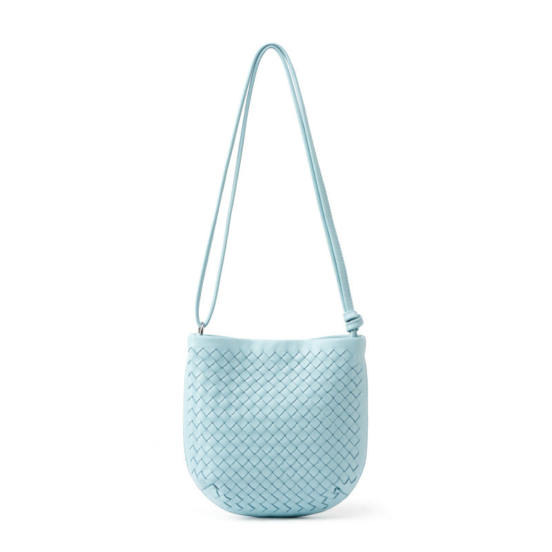 Top Layer Lambskin Handwoven Small Underarm Bag, Niche Designer Crossbody Shoulder Purse, Premium Handbag for Women