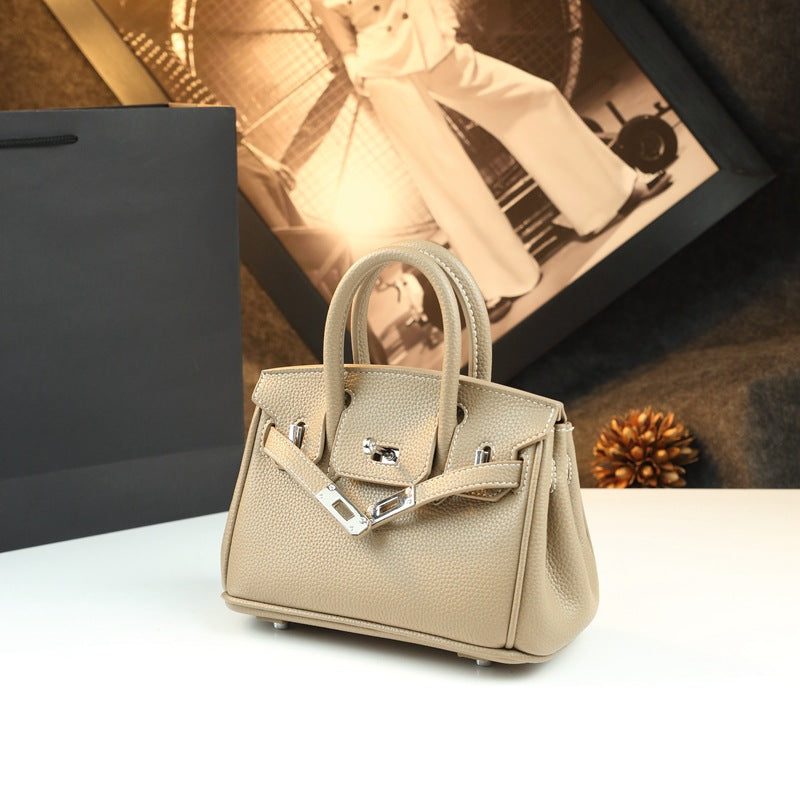 New Arrival Pebbled Leather Birkin-Inspired Tote Bag for Women, Large Capacity Turn-Lock Shoulder Crossbody Handbag with Light Luxury Style, Perfect Commuter Purse for Work & Everyday