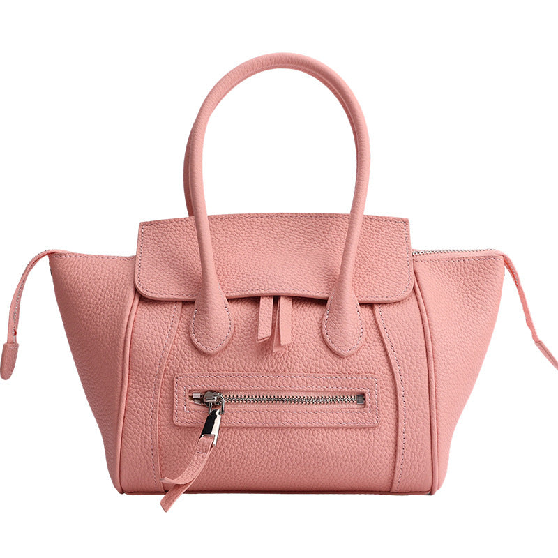Wing Smiley Tote Bag for Women Genuine Leather Fashion Shoulder Handbag, Premium Trendy Purse with Playful Wing Design