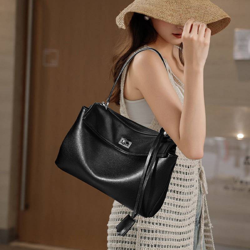 New Premium Rodeo Underarm Commute Bag, Large Capacity Crossbody Tote Purse, Genuine Cowhide Versatile Handbag for Women