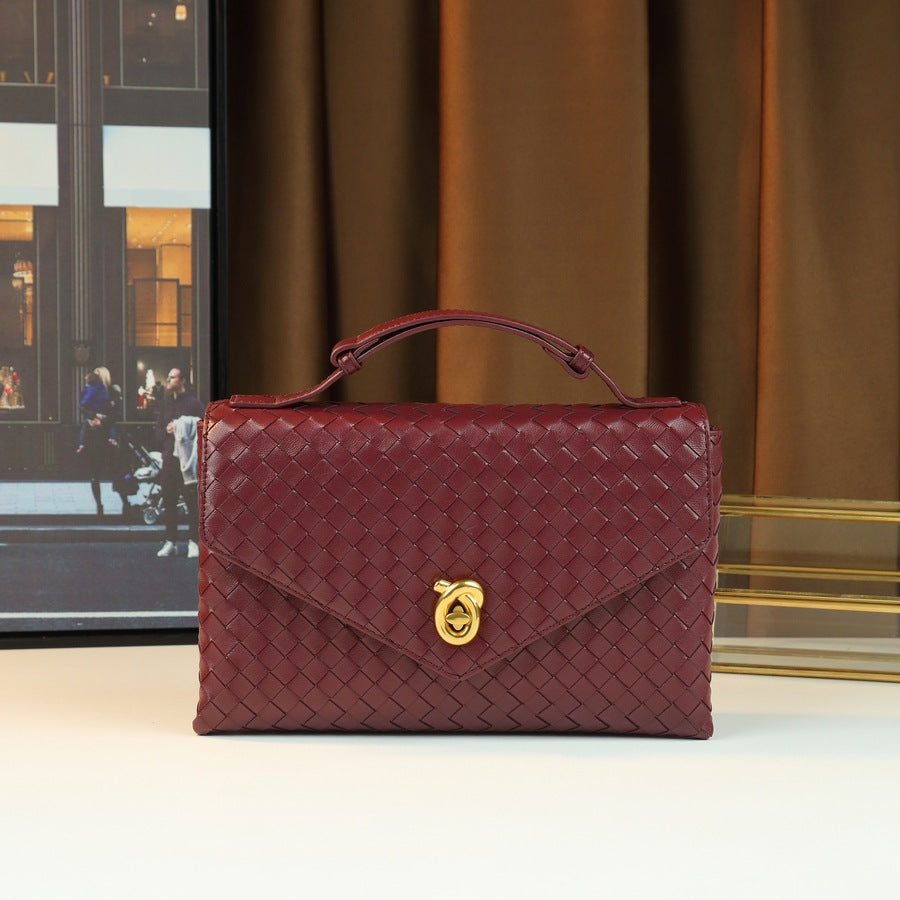 Woven Envelope Clutch Bag for Women Multi-Functional Shoulder Crossbody Handbag, Versatile Purse with Textured Design