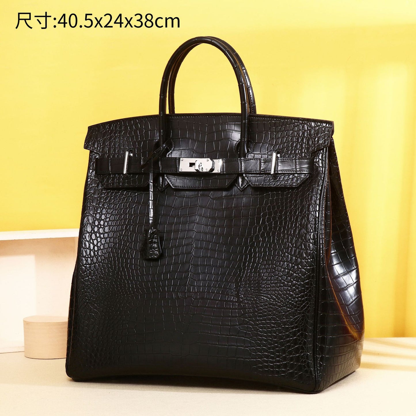New Arrival 2026 Croc-Effect Large Capacity Briefcase for Men, A Top-Handle Business Bag with Professional Design