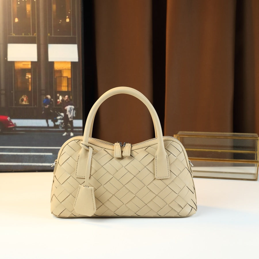 Handwoven Jam Basket Bag for Women Niche Shoulder Crossbody Handbag, Premium Artisan Purse with Unique Woven Texture