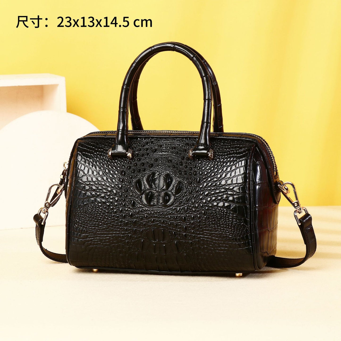 New Arrival Croc-Effect Classic Pillow Bag for Women, A Premium Top-Handle Crossbody Shoulder Handbag with Casual Fashionable Design