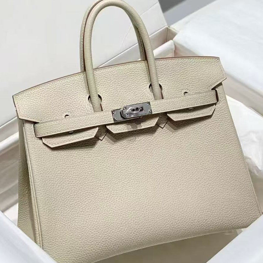Genuine Togo Pebbled Leather Birkin-Kelly Style Bag for Women, New Large Capacity Classic Shoulder Crossbody Top Handle Purse, Premium Handbag for Ladies
