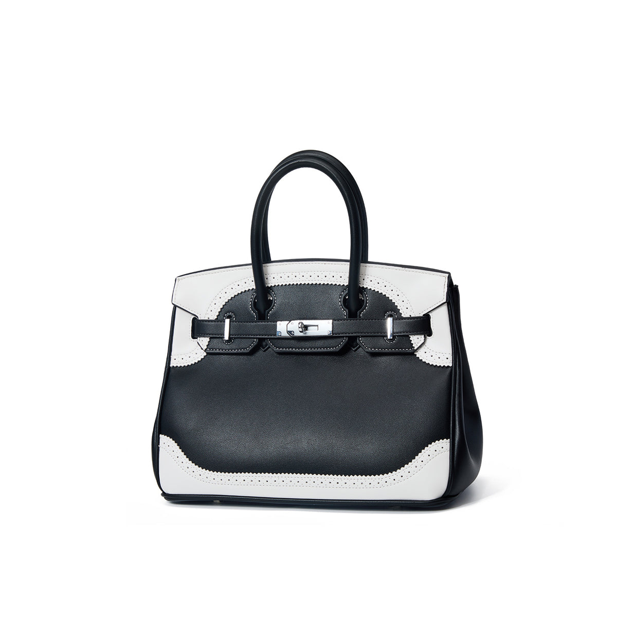 Large Capacity Genuine Leather Tote Bag for Women, Birkin-Inspired Top-Handle Handbag with Elegant Lace-Trimmed Design, Versatile Crossbody Purse for Everyday & Work