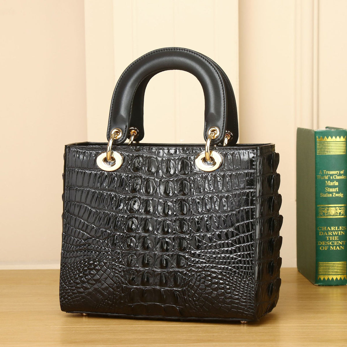 New Arrival Croc-Effect Lady-Inspired High-End Bag for Women, A Top-Handle Crossbody Shoulder Handbag with Fashionable Premium Design