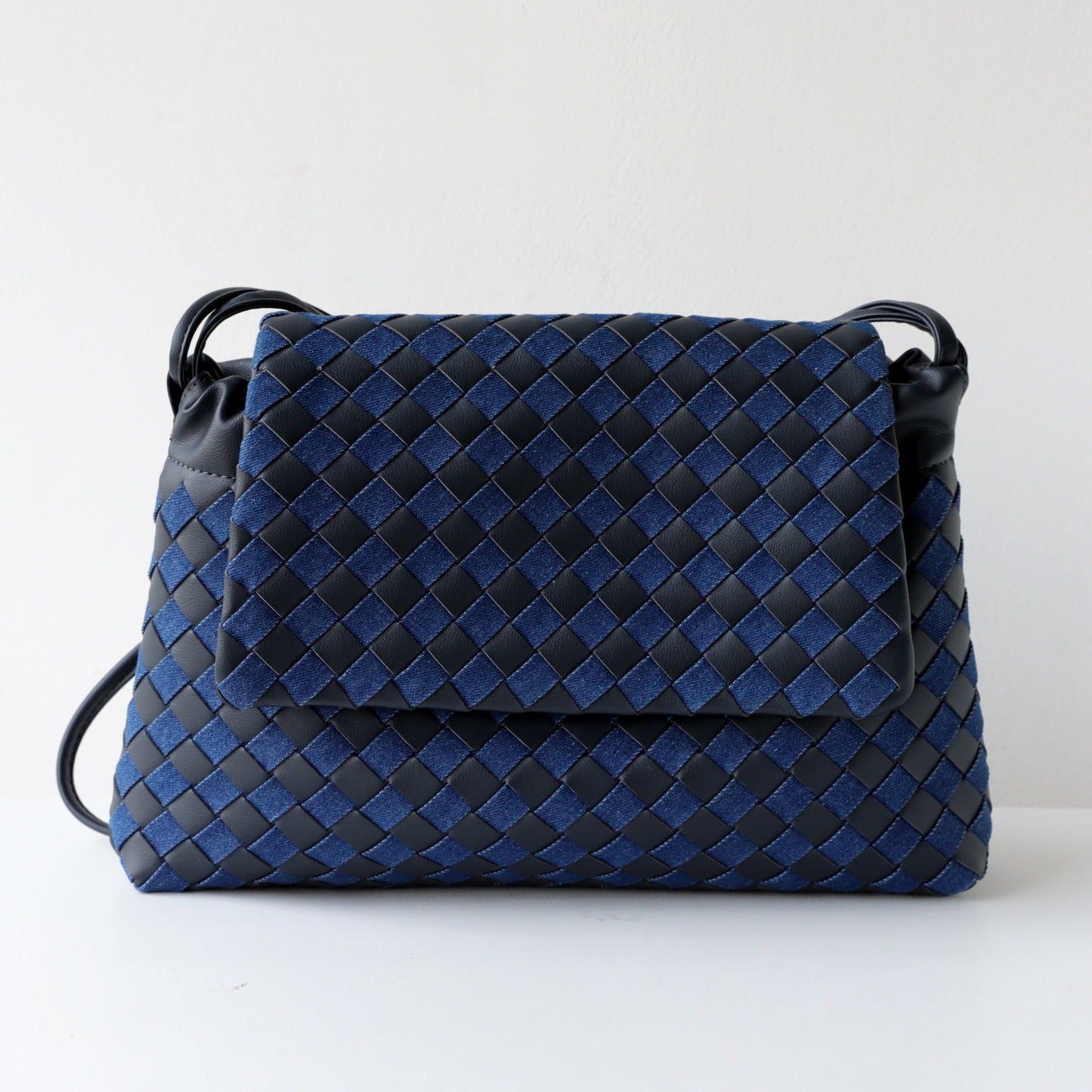 Handwoven Genuine Leather Flap Messenger Bag for Women Large Capacity Shoulder Crossbody Handbag, Artisan Purse with Timeless Style