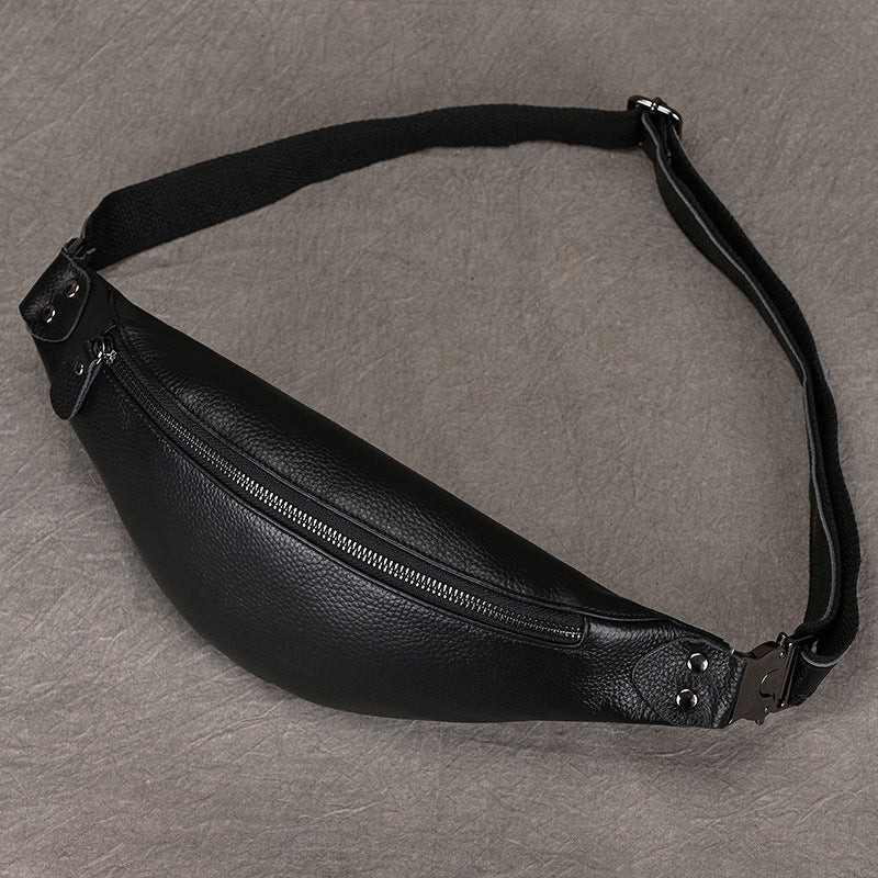Oil Leather Multifunctional Waist Chest Bag, Minimalist Fashionable Crossbody Phone Pouch, Versatile Travel Pack for Men and Women