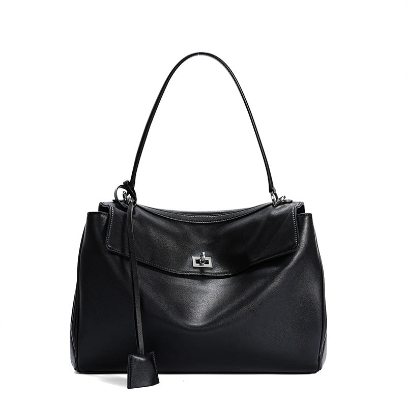 Genuine Leather Underarm Tote Bag for Women, New Fall Winter Large Capacity Crossbody Top Handle Purse, Premium Everyday Handbag for Ladies