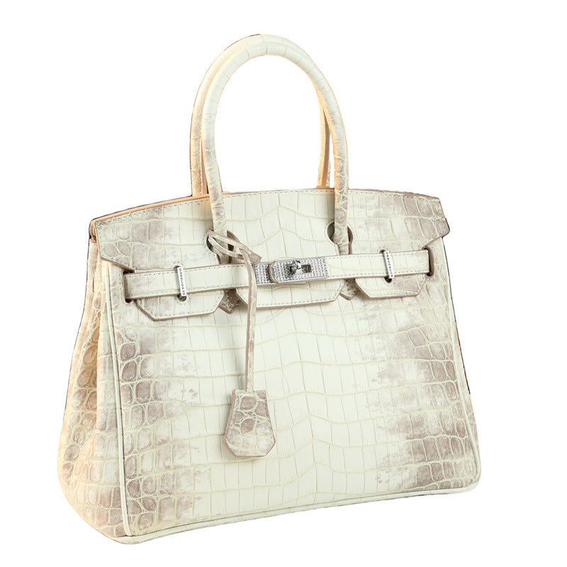 Chic Croc-Embossed Birkin-Inspired Tote Bag for Women, Premium Genuine Leather Top-Handle Crossbody Shoulder Handbag with Elegant Spacious Design, Everyday Purse