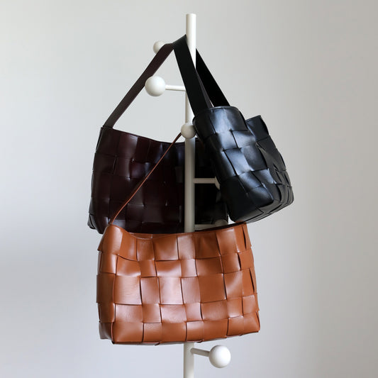 Top Layer Cowhide Woven Tote Bag for Women Large Capacity Laptop Commuter Shoulder Handbag, Niche Designer Purse with Artisan Craftsmanship