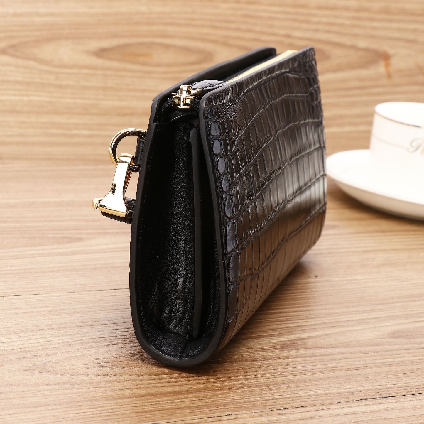 New Arrival Croc-Effect Long Clutch Wallet for Men, A Large Capacity Handheld Bag with Multiple Card Slots & Phone Pouch, Multi-Functional Design