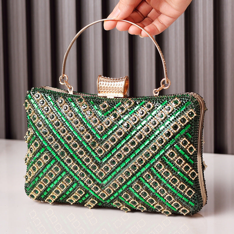 Dazzling Colorful Rhinestone Evening Bag for Women, A Premium Sparkly Banquet Purse with Fashionable Crystal Design, Perfect for Special Occasions