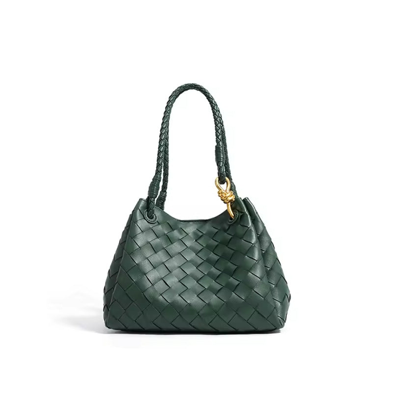 Split Cowhide Handwoven Tote Bag for Women Minimalist Versatile Shoulder Handbag, Bestselling Textured Purse with Artisan Craftsmanship