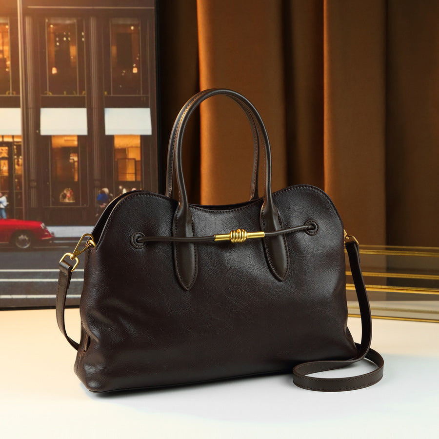 Vintage Shell Tote Bag for Women Large Capacity Fall Winter Shoulder Handbag, Versatile Commuter Purse with Timeless Classic Design