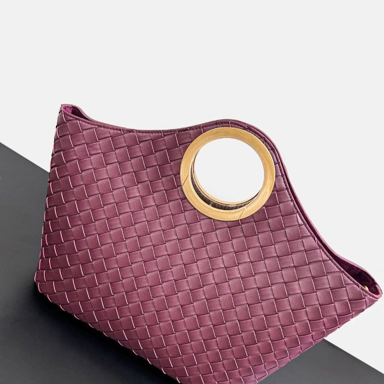Genuine Cowhide Ring Handle Bucket Tote Bag for Women, New Fashionable Commute Shoulder Crossbody Purse, Premium Basket Handbag for Ladies