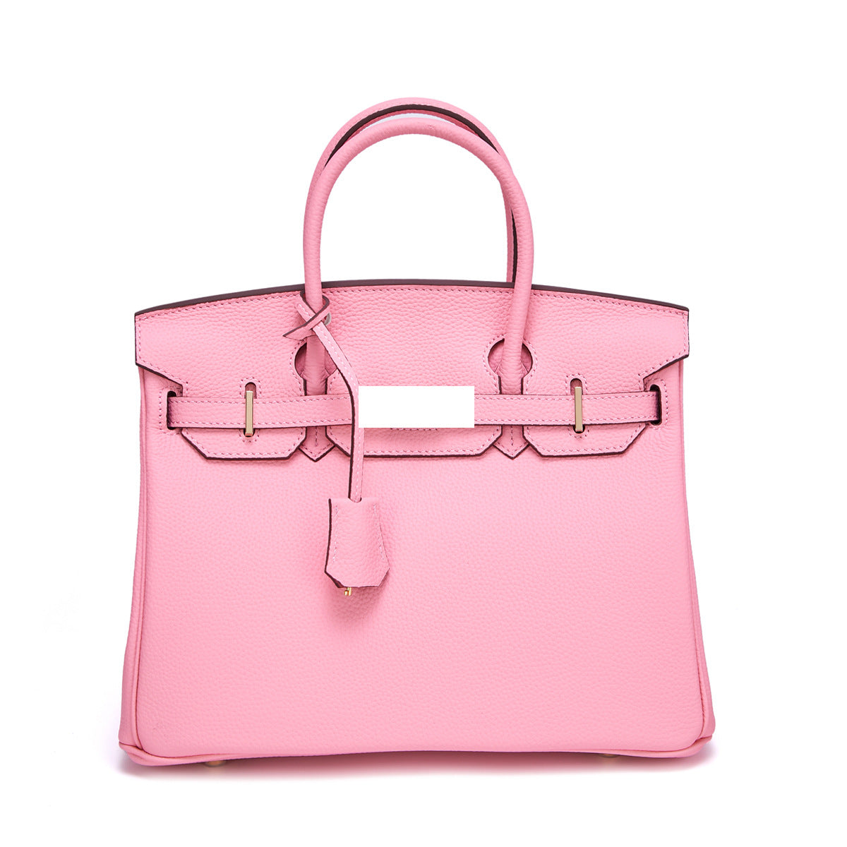 Women's Togo Leather Handbag Large Capacity Top Handle Bag with Gold Hardware, Premium Quality Birkin Style Shoulder Purse