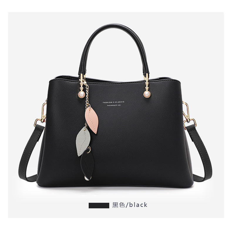 New Light Luxury Genuine Leather Mom Bag, Crossbody Shoulder Top Handle Purse, Premium Commute Handbag for Women