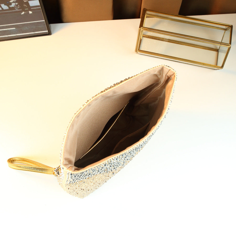 New Arrival Light Luxury Rhinestone Wedding Evening Bag for Women, A Flap Chain Crossbody Shoulder Handbag with Large Capacity & Stylish Design