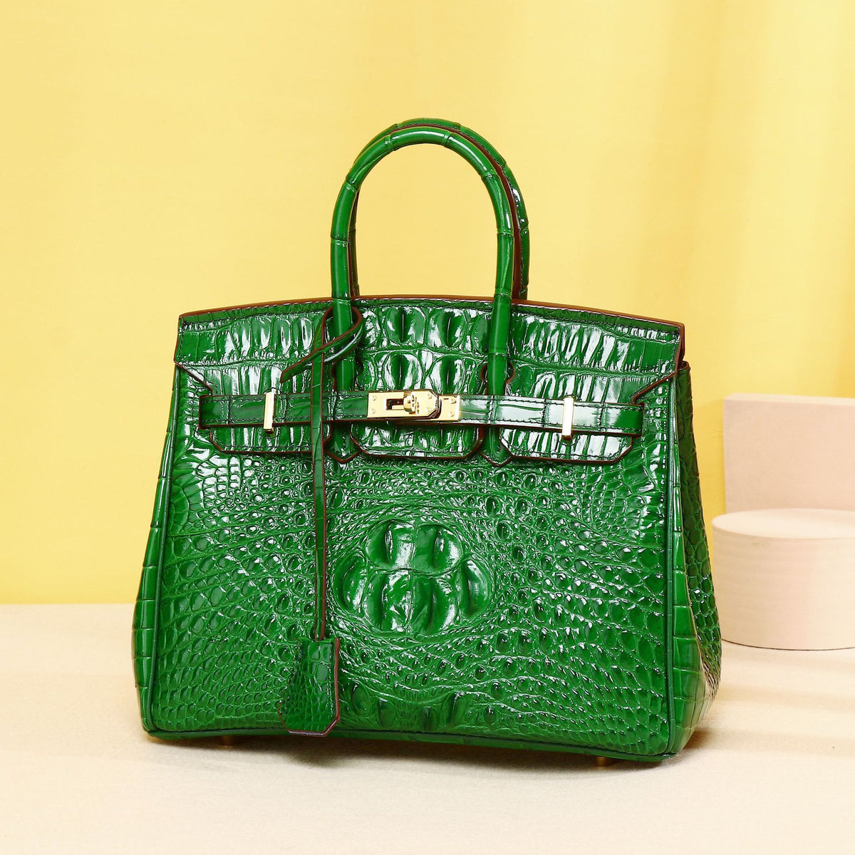 Chic Croc-Embossed Birkin-Inspired Tote Bag for Women, Minimalist Top-Handle Crossbody Handbag with Spacious Large Capacity & Premium Quality, Versatile Everyday Purse