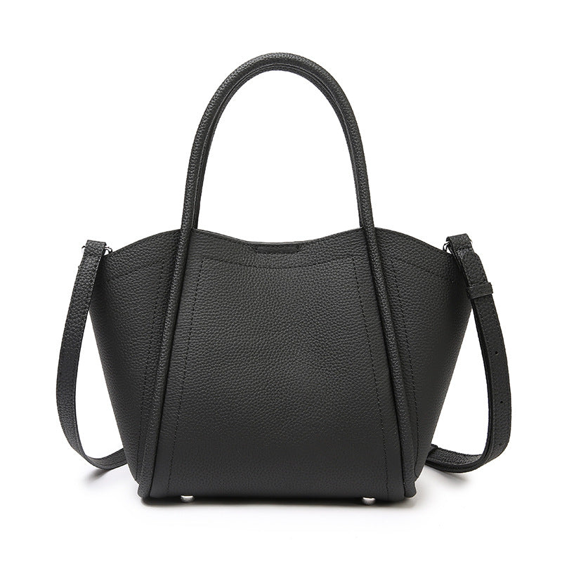 Top Layer Cowhide Basket Bucket Tote Bag for Women Large Capacity Casual Shoulder Handbag, Bestselling Purse with Trendy Elegant Design