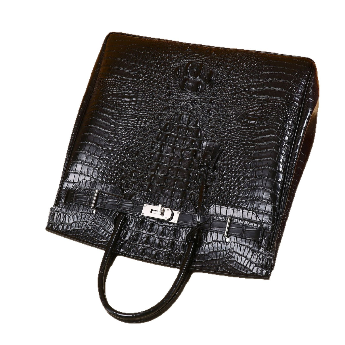 Premium Croc-Embossed Extra Large Briefcase for Men, Birkin-Inspired Business Tote with Spacious Capacity, Professional Commuter Top-Handle Bag