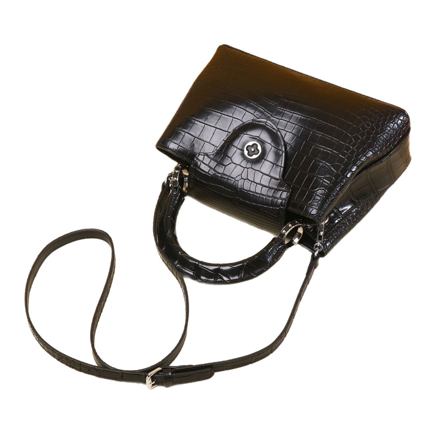 New Arrival Croc-Effect Shoulder Crossbody Bag for Women, A Versatile Top-Handle Handbag with Fashionable Casual Outdoor Design