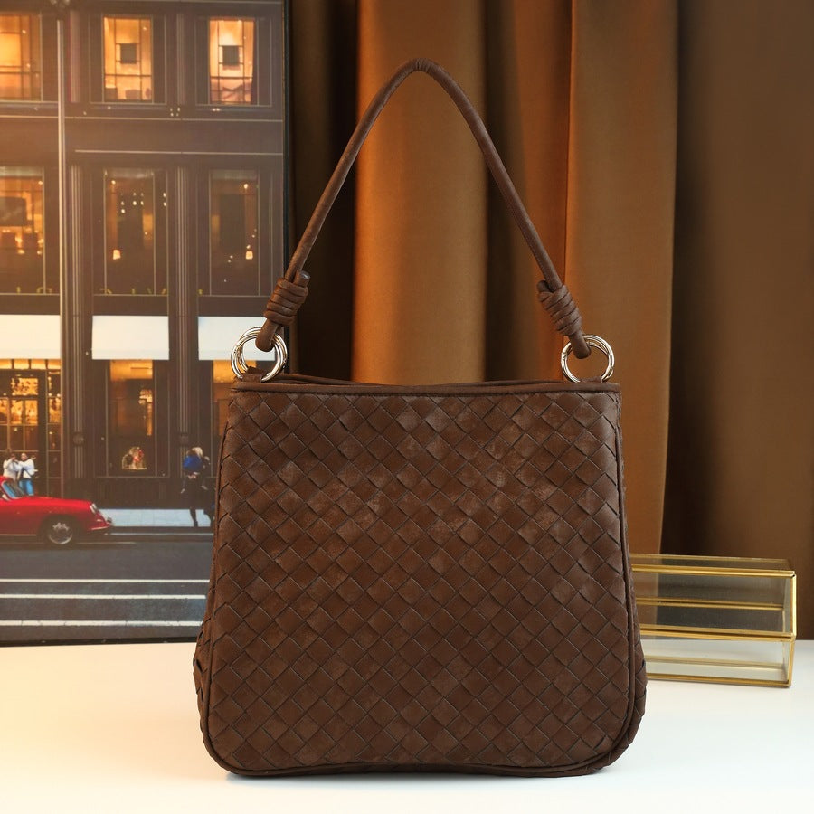 Vintage Woven Pillow Bag for Women Fall Winter Shoulder Crossbody Handbag, Premium Commuter Purse with Soft Textured Design
