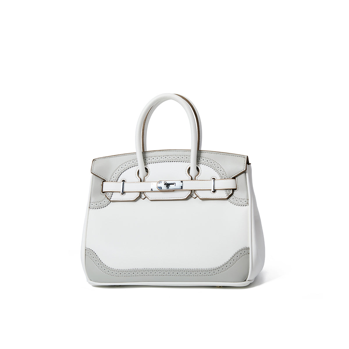 Large Capacity Genuine Leather Tote Bag for Women, Birkin-Inspired Top-Handle Handbag with Elegant Lace-Trimmed Design, Versatile Crossbody Purse for Everyday & Work