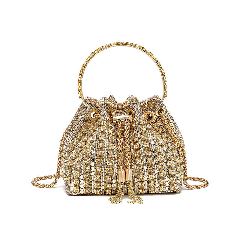 New Rhinestone Evening Top-Handle Bag for Women, Fashionable Crystal-Studded Shoulder Crossbody Purse, Stylish Handbag with Sparkly Design