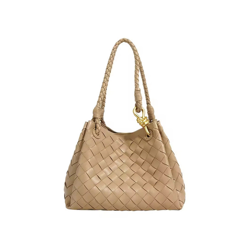 Split Cowhide Handwoven Tote Bag for Women Minimalist Versatile Shoulder Handbag, Bestselling Textured Purse with Artisan Craftsmanship