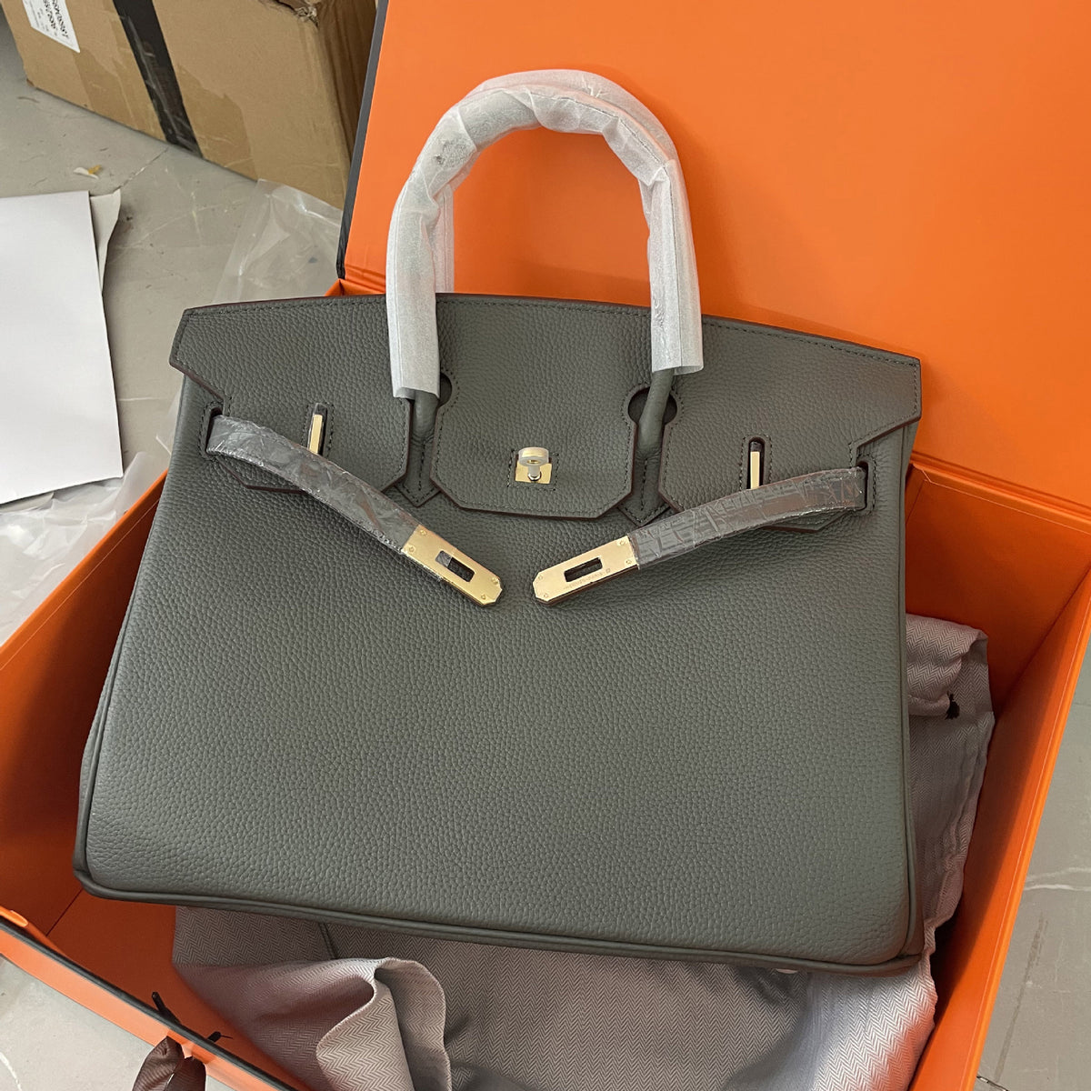 Chic Top-Layer Cowhide Birkin & Kelly-Inspired Tote Bag for Women, Genuine Leather Large Capacity Shoulder Top-Handle Handbag with Elegant Design, Ideal Bridal Purse