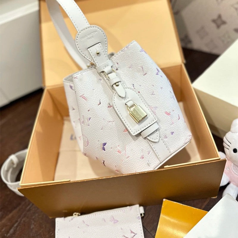 Genuine Leather Iridescent Limited Edition Pillow Bag for Women Qixi Festival Fairy Messenger Handbag with Dreamy Color-Shifting Finish